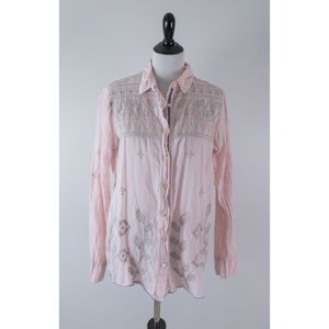 3J Workshop Johnny Was Button Down Long Sleeve Top